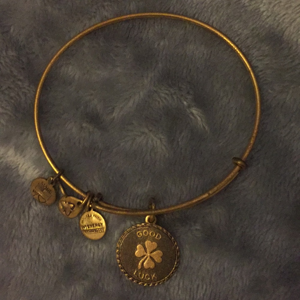 Gold Alex and Ani good luck bracelet